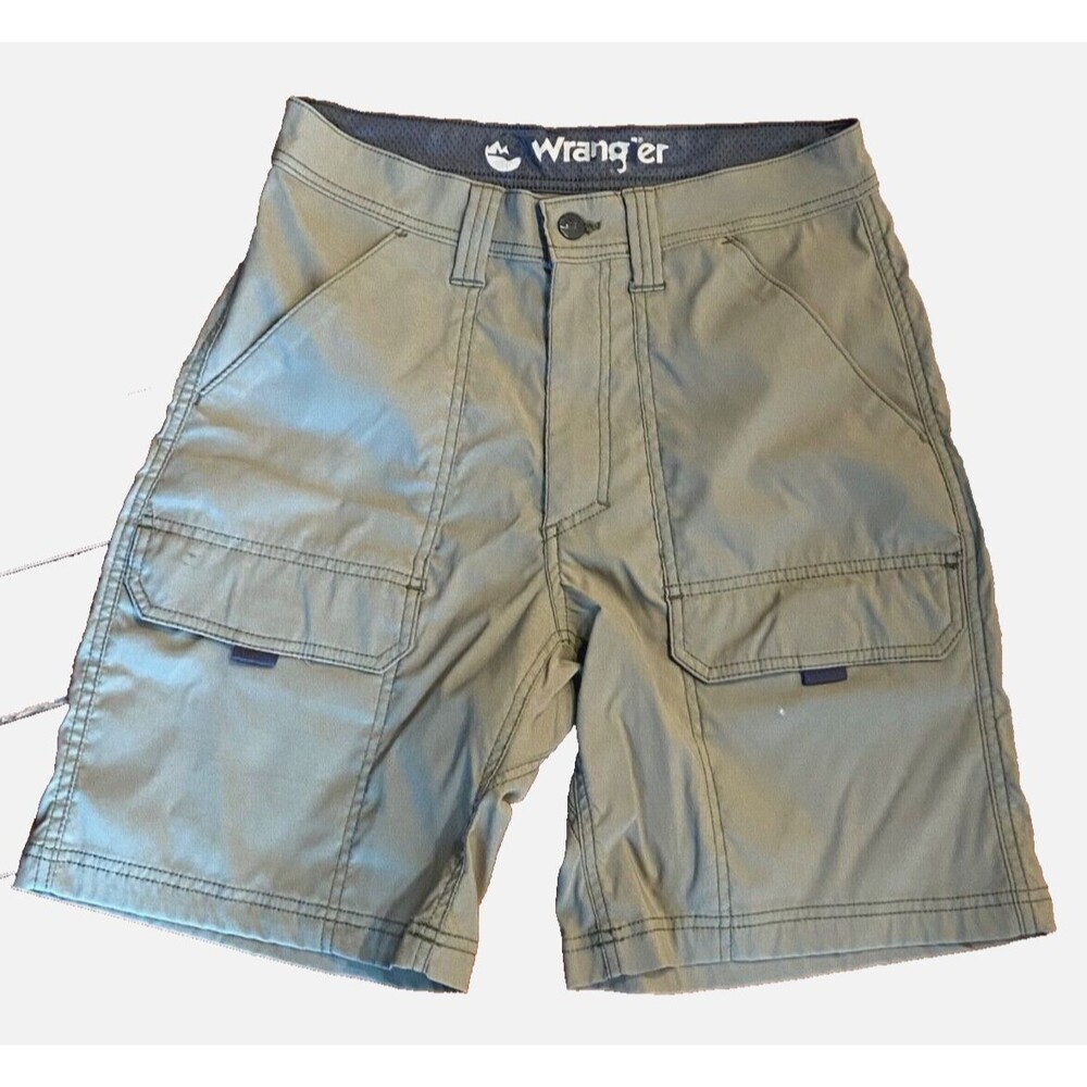 WRANGLER Outdoor Series Men's 30 Cargo Shorts Green Stretch Outdoorsman Hiking
